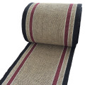 Sisal loper - Naturel/Groene band - 60 cm breed