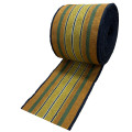 Jute loper - Kleur/Brede gele band - 60 cm breed