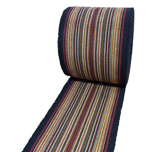 Jute loper - Kleur/Smalle banden - 60 cm breed