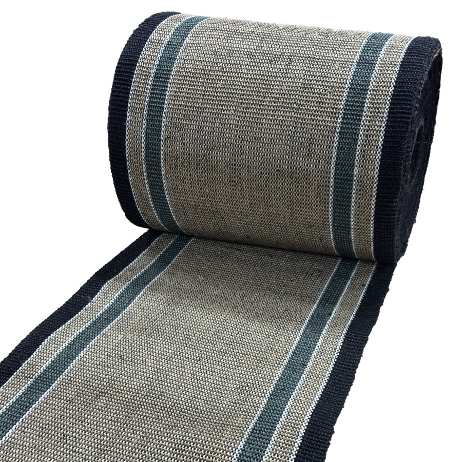 Sisal loper - Naturel/Zwarte band - 60 cm breed